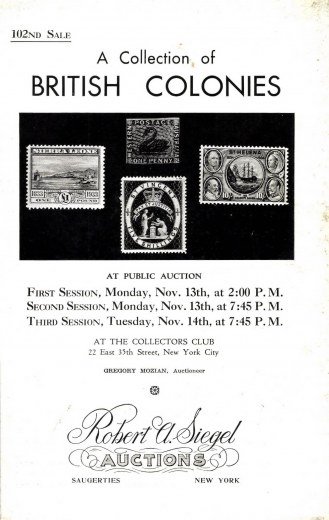 Catalog Cover Sale no. 102 — Siegel Auction Galleries