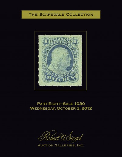 Catalog Cover Sale no. 1030 — Siegel Auction Galleries
