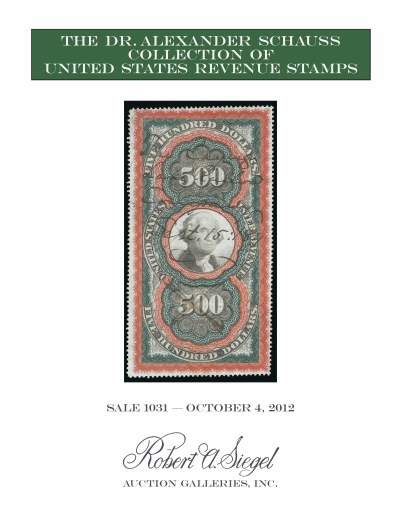 Catalog Cover Sale no. 1031 — Siegel Auction Galleries