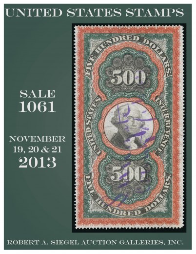Catalog Cover Sale no. 1061 — Siegel Auction Galleries