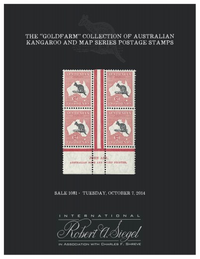 Catalog Cover Sale no. 1081 — Siegel Auction Galleries