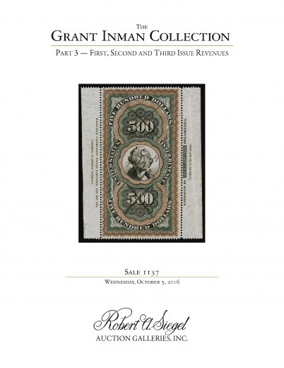 Catalog Cover Sale no. 1137 — Siegel Auction Galleries