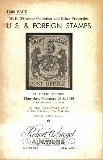 Catalog Cover Sale no. 113 — Siegel Auction Galleries