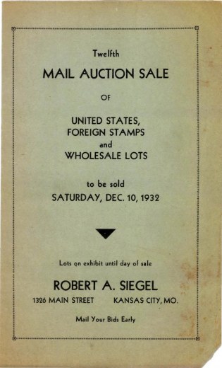 Catalog Cover Sale no. 12 — Siegel Auction Galleries