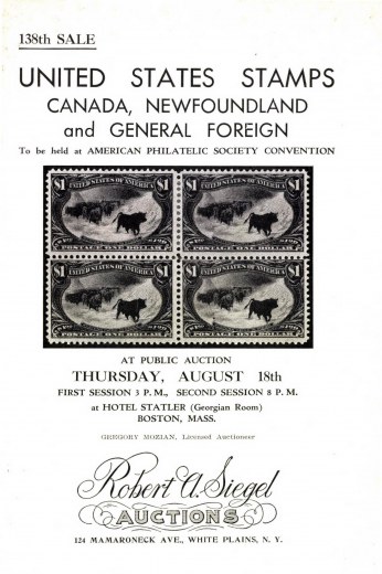 Catalog Cover Sale no. 138 — Siegel Auction Galleries