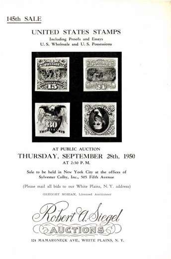 Catalog Cover Sale no. 145 — Siegel Auction Galleries