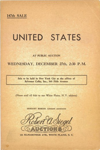 Catalog Cover Sale no. 147 — Siegel Auction Galleries