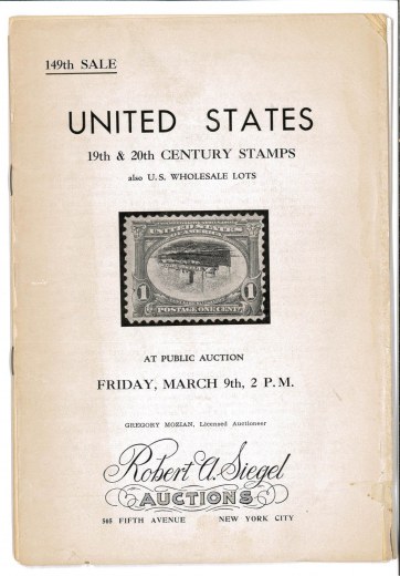 Catalog Cover Sale no. 149 — Siegel Auction Galleries
