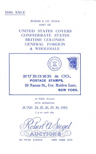 Catalog Cover Sale no. 164 — Siegel Auction Galleries
