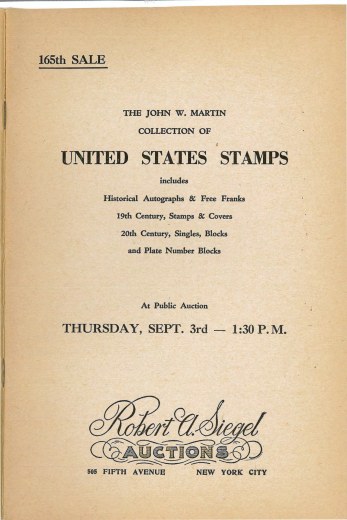 Catalog Cover Sale no. 165 — Siegel Auction Galleries