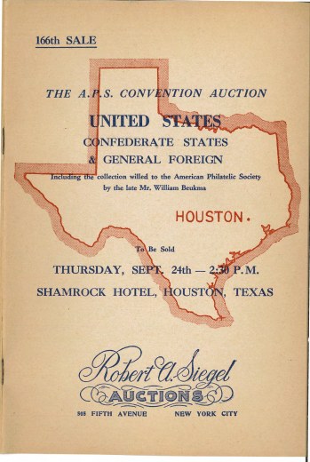 Catalog Cover Sale no. 166 — Siegel Auction Galleries
