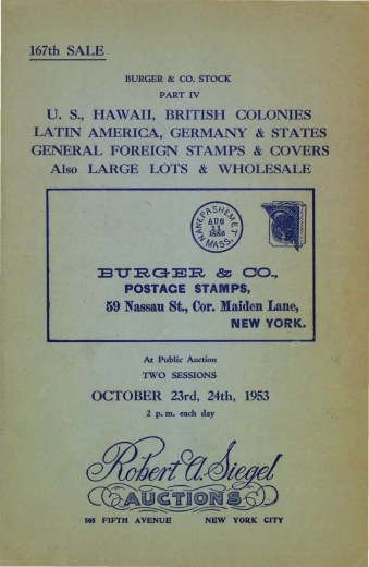 Catalog Cover Sale no. 167 — Siegel Auction Galleries