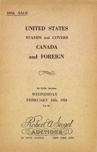 Catalog Cover Sale no. 169 — Siegel Auction Galleries
