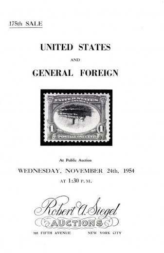 Catalog Cover Sale no. 175 — Siegel Auction Galleries