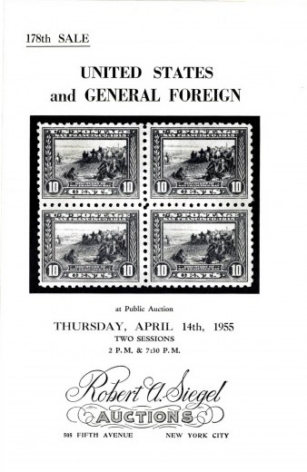 Catalog Cover Sale no. 178 — Siegel Auction Galleries