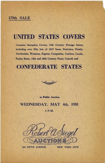 Catalog Cover Sale no. 179 — Siegel Auction Galleries