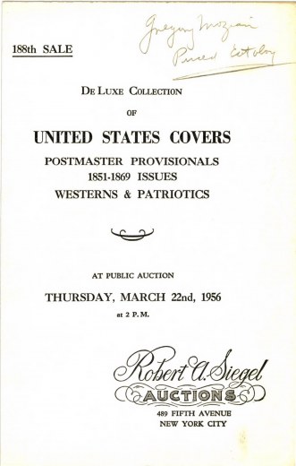 Catalog Cover Sale no. 188 — Siegel Auction Galleries