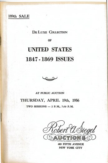 Catalog Cover Sale no. 189 — Siegel Auction Galleries