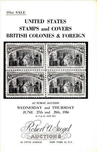 Catalog Cover Sale no. 191 — Siegel Auction Galleries