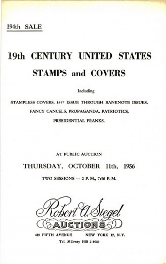 Catalog Cover Sale no. 194 — Siegel Auction Galleries