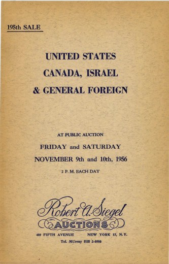 Catalog Cover Sale no. 195 — Siegel Auction Galleries