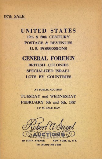 Catalog Cover Sale no. 197 — Siegel Auction Galleries