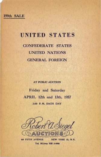 Catalog Cover Sale no. 199 — Siegel Auction Galleries