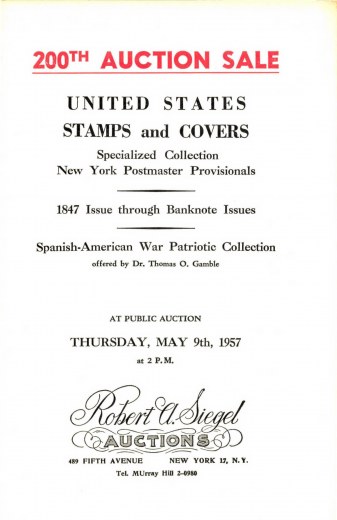 Catalog Cover Sale no. 200 — Siegel Auction Galleries