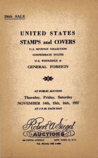 Catalog Cover Sale no. 206 — Siegel Auction Galleries