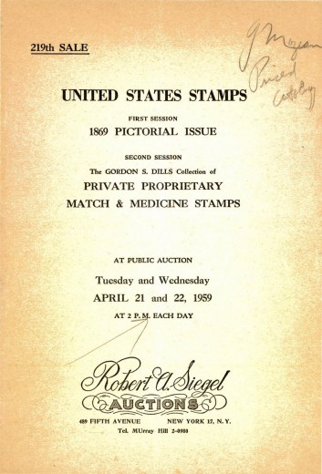 Catalog Cover Sale no. 219 — Siegel Auction Galleries