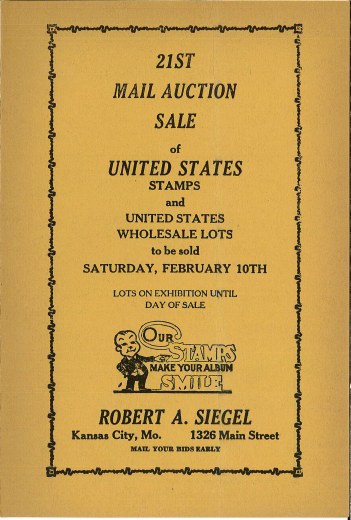 Catalog Cover Sale no. 21 — Siegel Auction Galleries