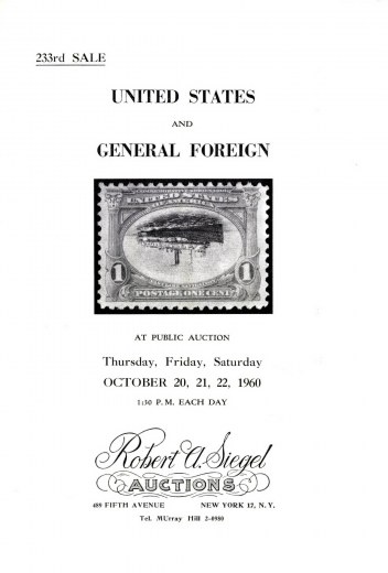 Catalog Cover Sale no. 233 — Siegel Auction Galleries