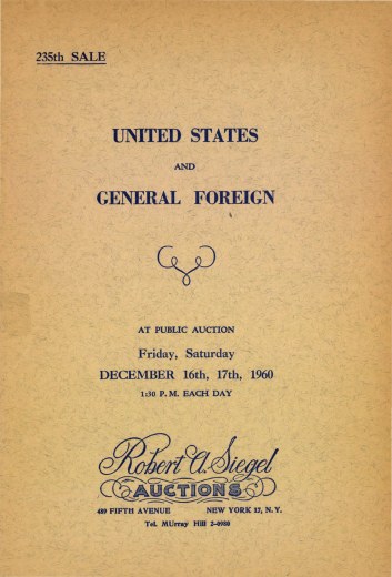 Catalog Cover Sale no. 235 — Siegel Auction Galleries
