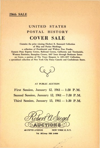 Catalog Cover Sale no. 236 — Siegel Auction Galleries