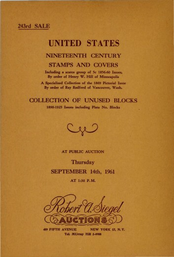 Catalog Cover Sale no. 243 — Siegel Auction Galleries
