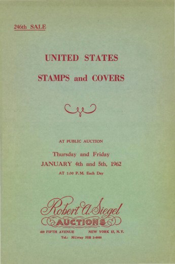 Catalog Cover Sale no. 246 — Siegel Auction Galleries