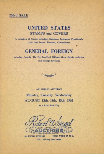 Catalog Cover Sale no. 253 — Siegel Auction Galleries