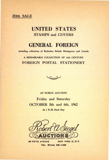 Catalog Cover Sale no. 254 — Siegel Auction Galleries