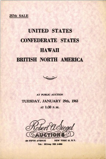 Catalog Cover Sale no. 257 — Siegel Auction Galleries
