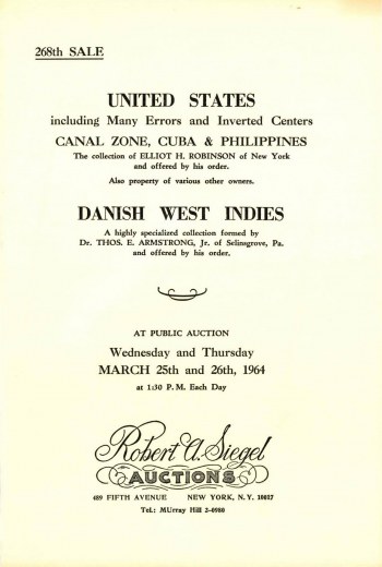 Catalog Cover Sale no. 268 — Siegel Auction Galleries