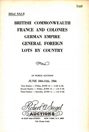 Catalog Cover Sale no. 302 — Siegel Auction Galleries