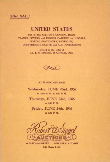 Catalog Cover Sale no. 303 — Siegel Auction Galleries