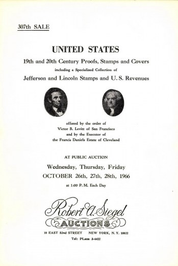 Catalog Cover Sale no. 307 — Siegel Auction Galleries