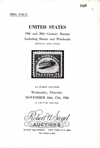Catalog Cover Sale no. 308 — Siegel Auction Galleries