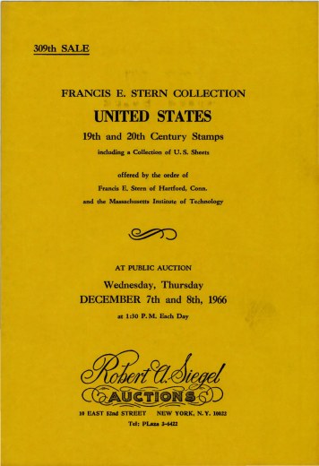 Catalog Cover Sale no. 309 — Siegel Auction Galleries