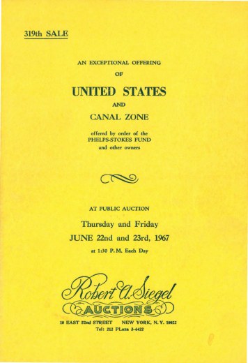 Catalog Cover Sale no. 319 — Siegel Auction Galleries