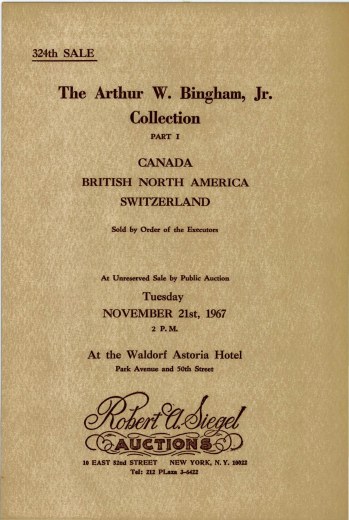 Catalog Cover Sale no. 324 — Siegel Auction Galleries