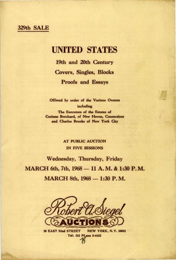Catalog Cover Sale no. 329 — Siegel Auction Galleries