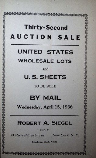 Catalog Cover Sale no. 32 — Siegel Auction Galleries