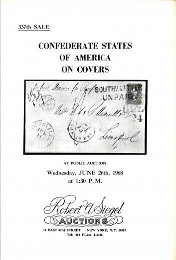 Catalog Cover Sale no. 337 — Siegel Auction Galleries